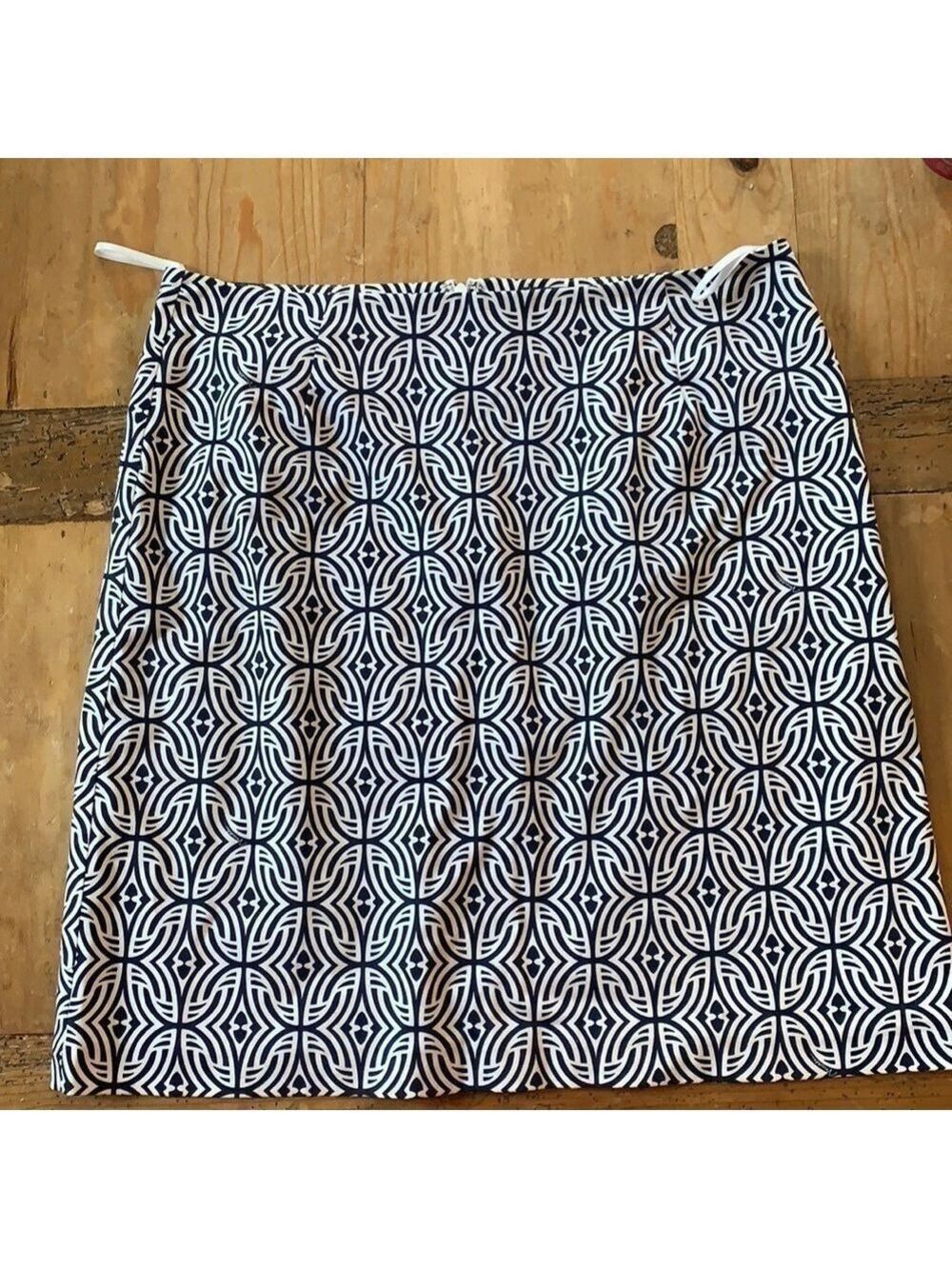 𝅺MELLY M A-Line Skirt Navy & White Geometric Lined Tennis Pickle Ball Skirt 8